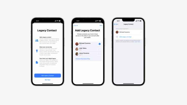 Apple launches digital heritage allowing users to set specific contacts to access their accounts after death