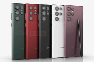 Galaxy S22 Ultra HD rendering in all 5 colors