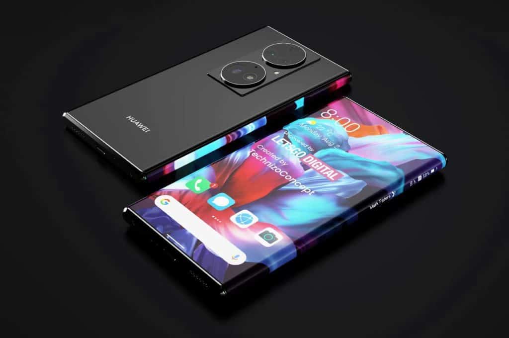 Huawei Mate 50 Pro latest rendering exposed with small bangs full-screen design