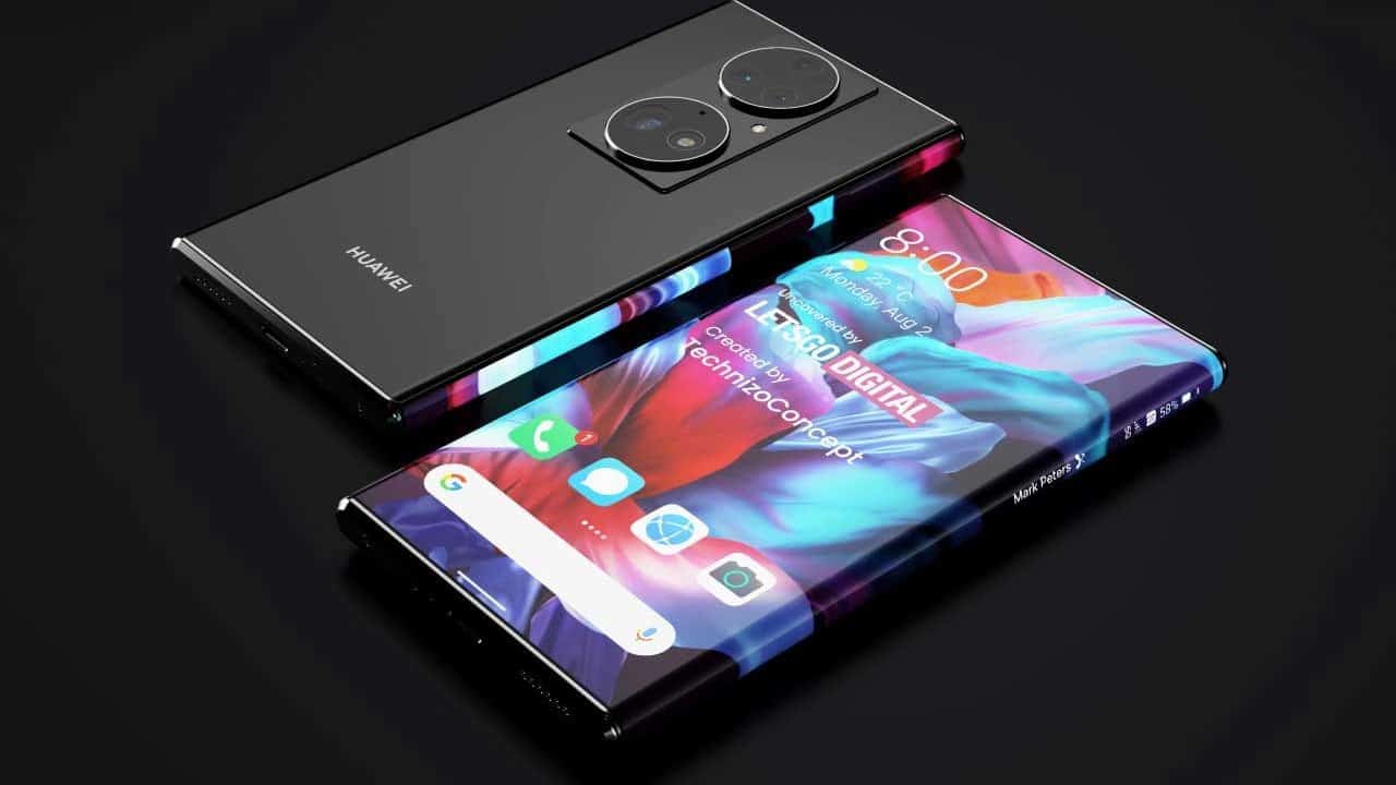 Huawei Mate 50 Pro latest rendering exposed with small bangs full-screen design